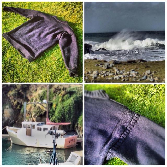 Guernsey jumper and waves